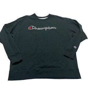 Champion Men's Authentic Athleticwear Loose Pullover Black Sweatshirt Size  XL